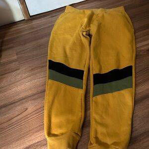 & Other Stories Yellow Pants with Black and Green Stripes